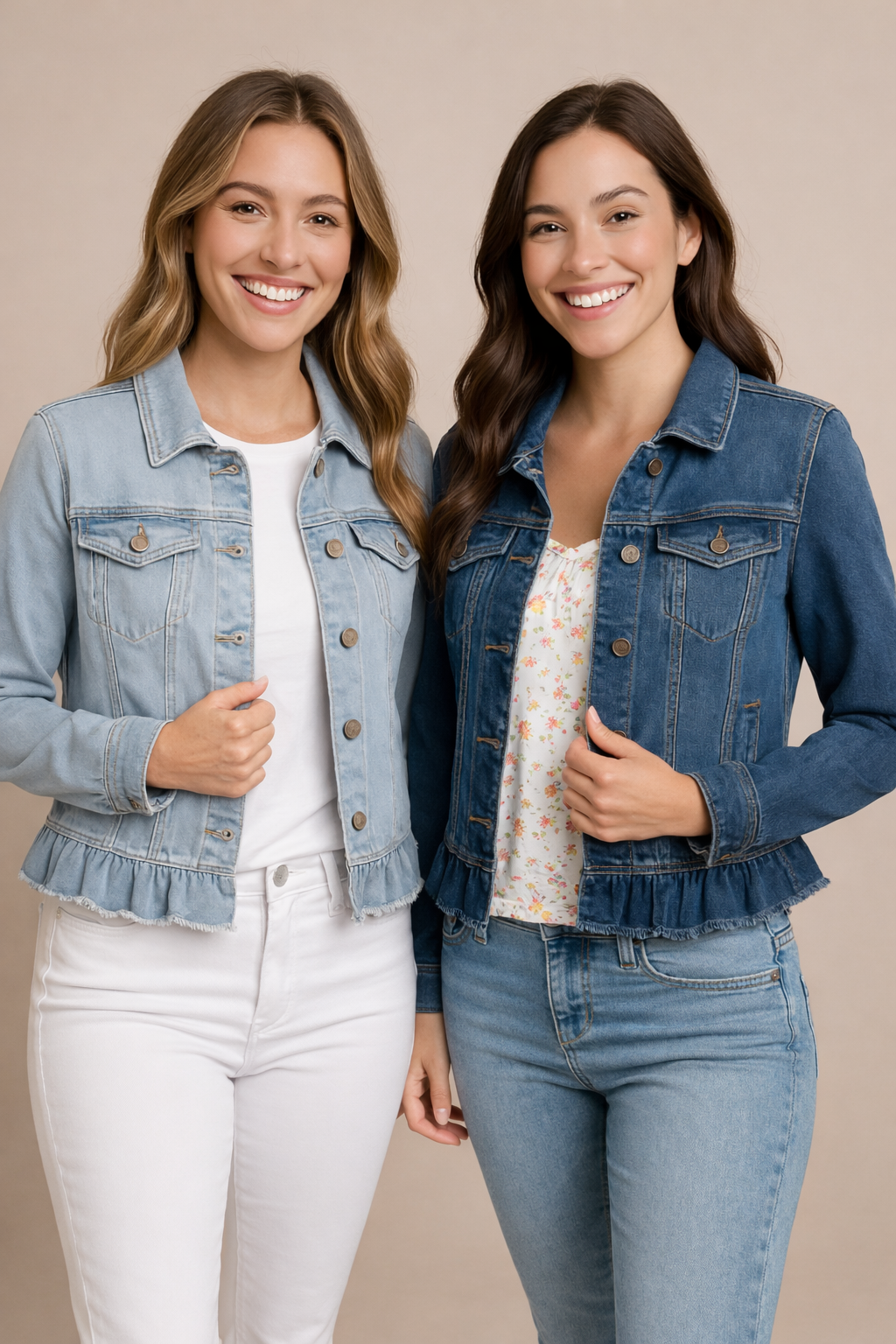 "Tiny Dancer" Peplum Denim Jacket Light Wash