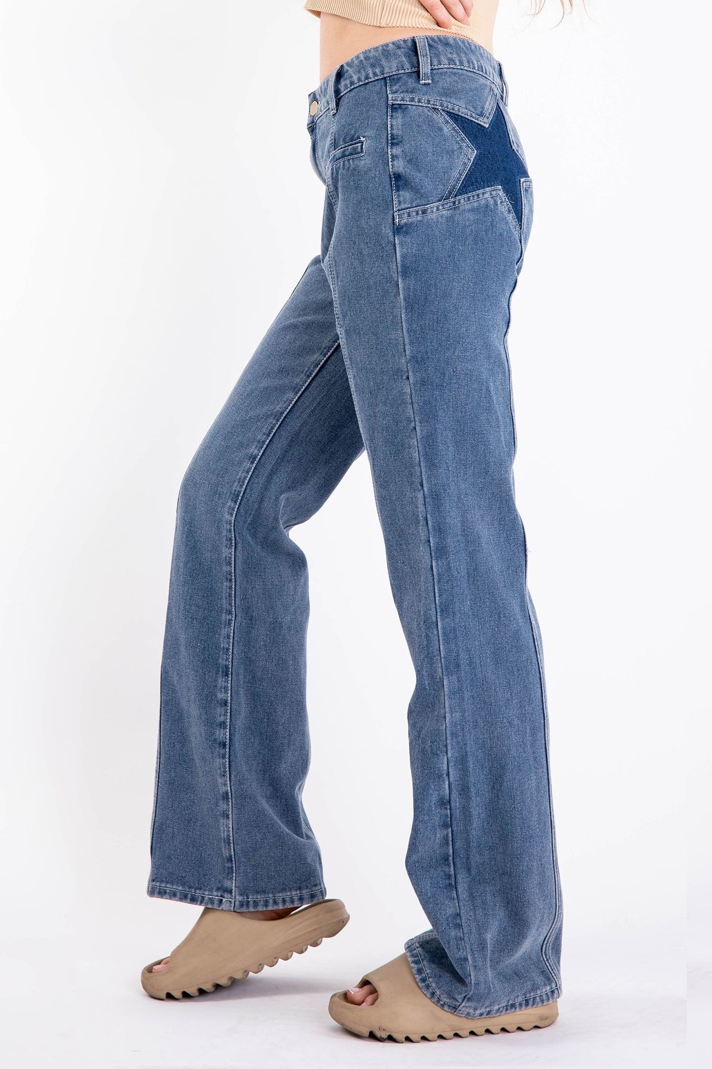 "Star Booty" Straight Leg Seamed Jeans