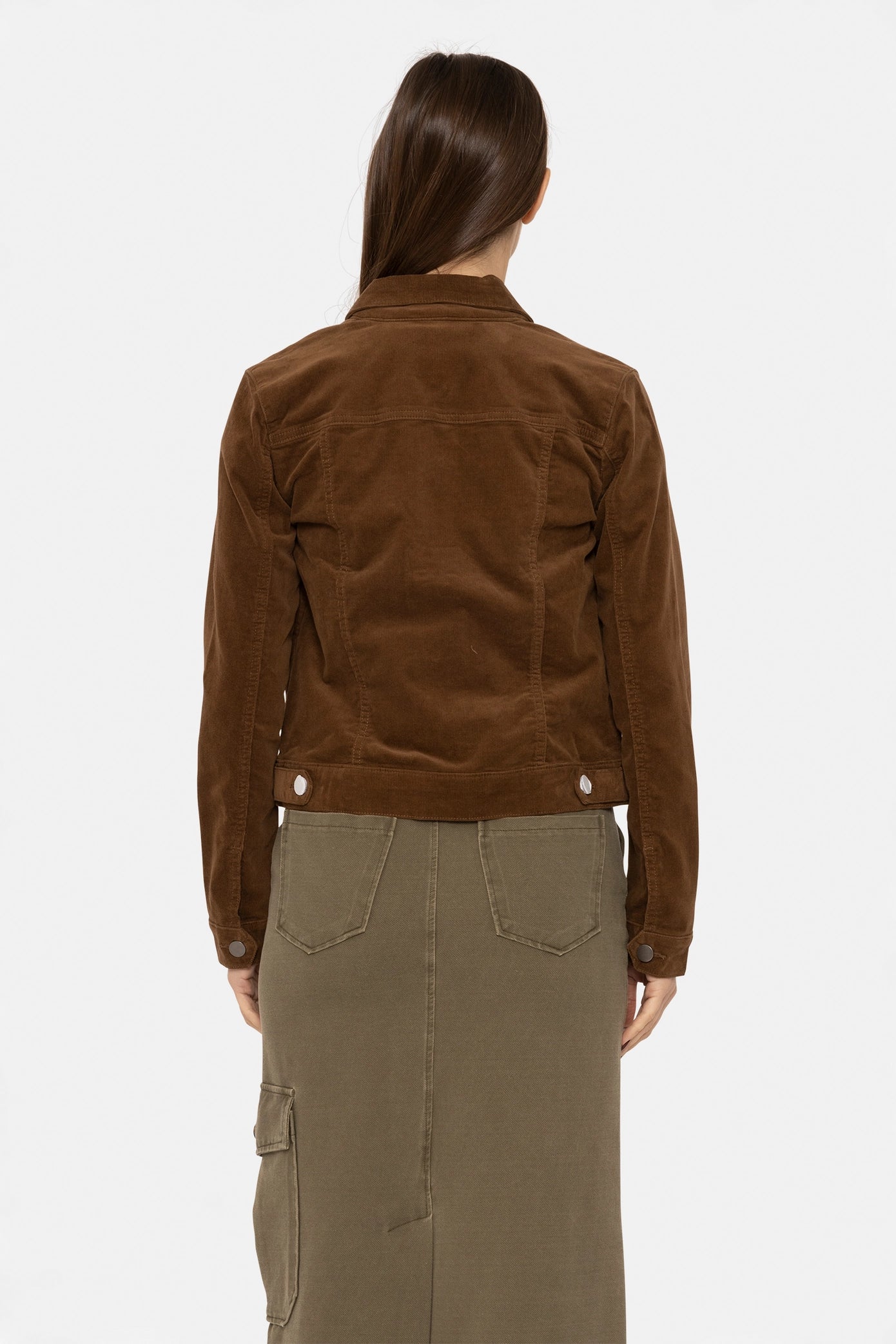 "Cordelia Brown" Fitted Fine Corduroy Stretch Jacket