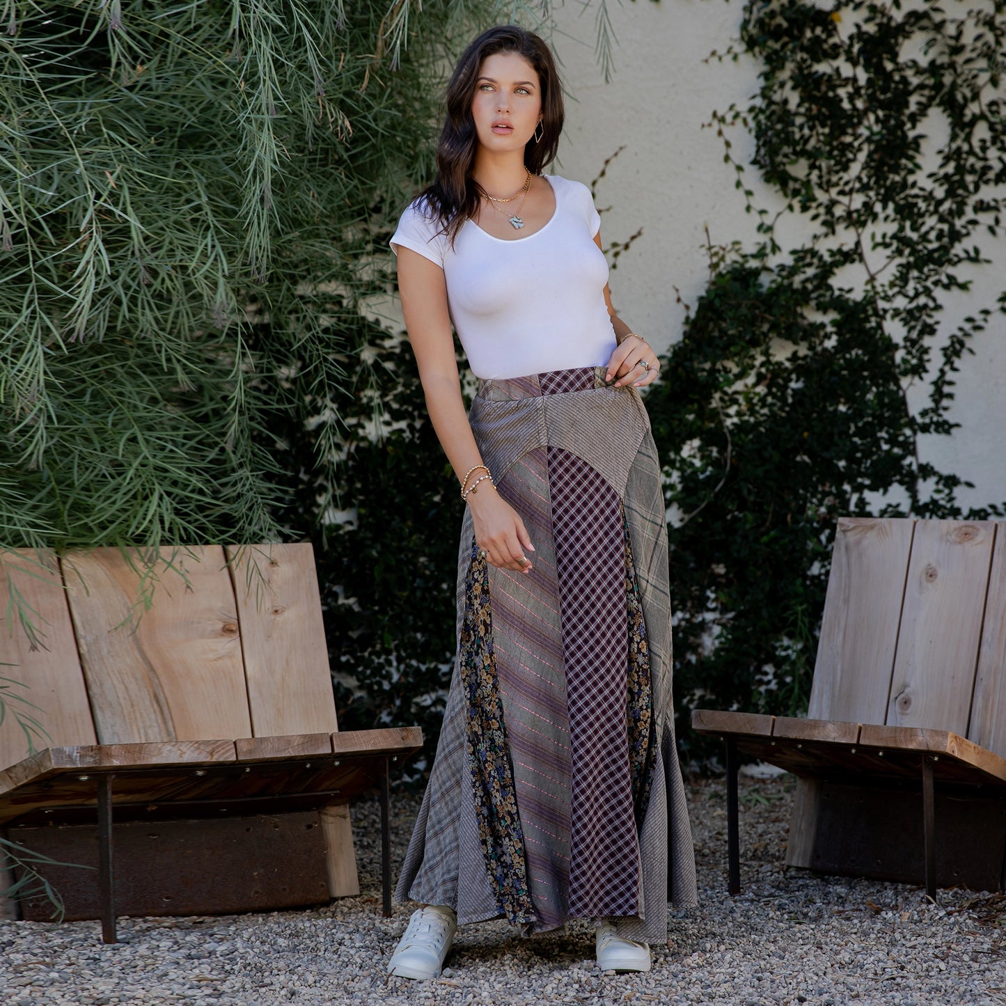 "Artsy Dreamer" Vintage Vibe Maxi Skirt