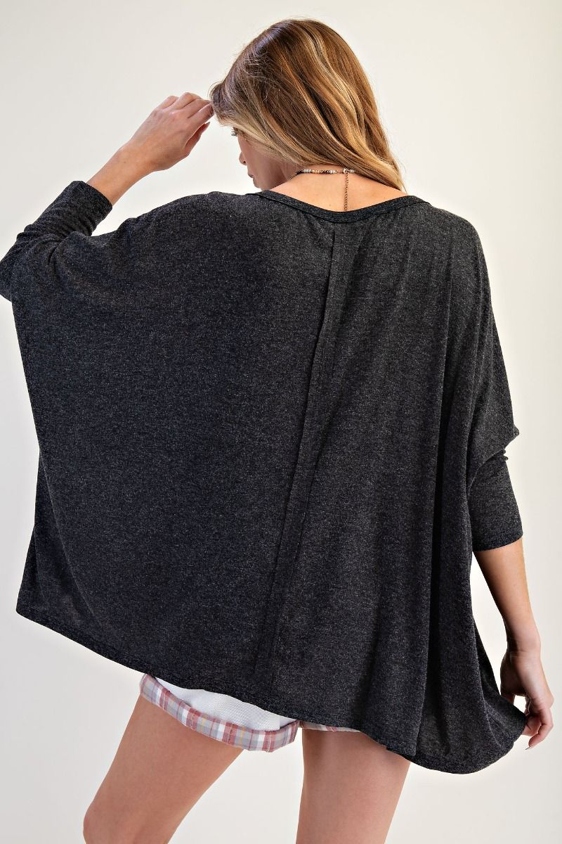"Big Peace" Oversized Patchwork Shirt in Black