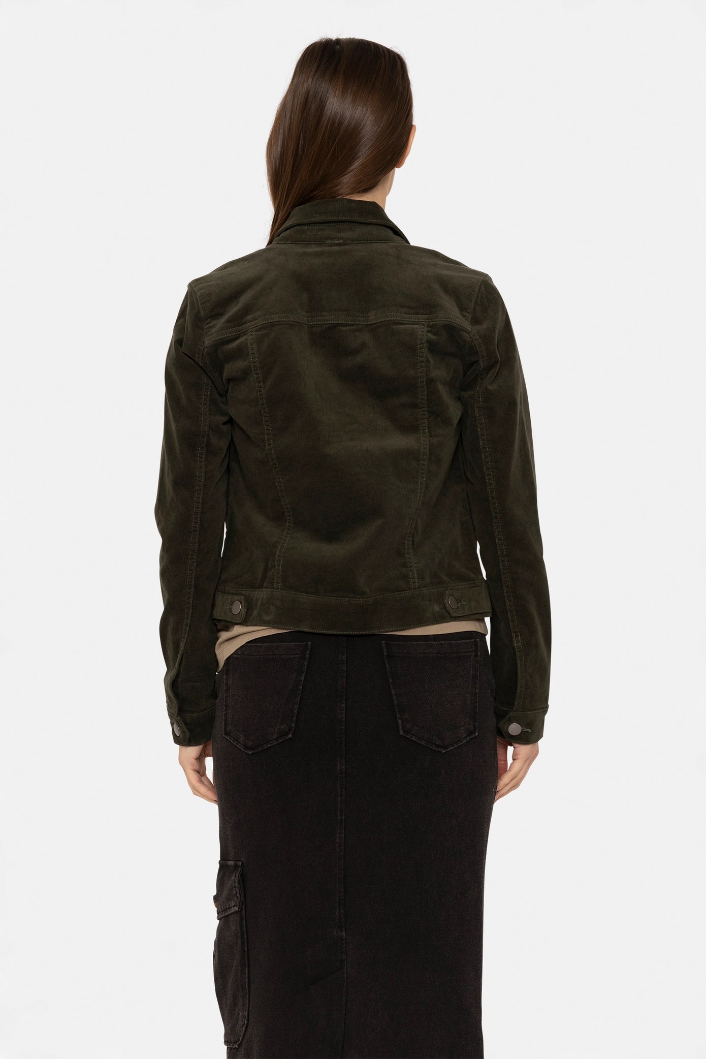 "Cordelia Green" Fitted Fine Corduroy Stretch Jacket