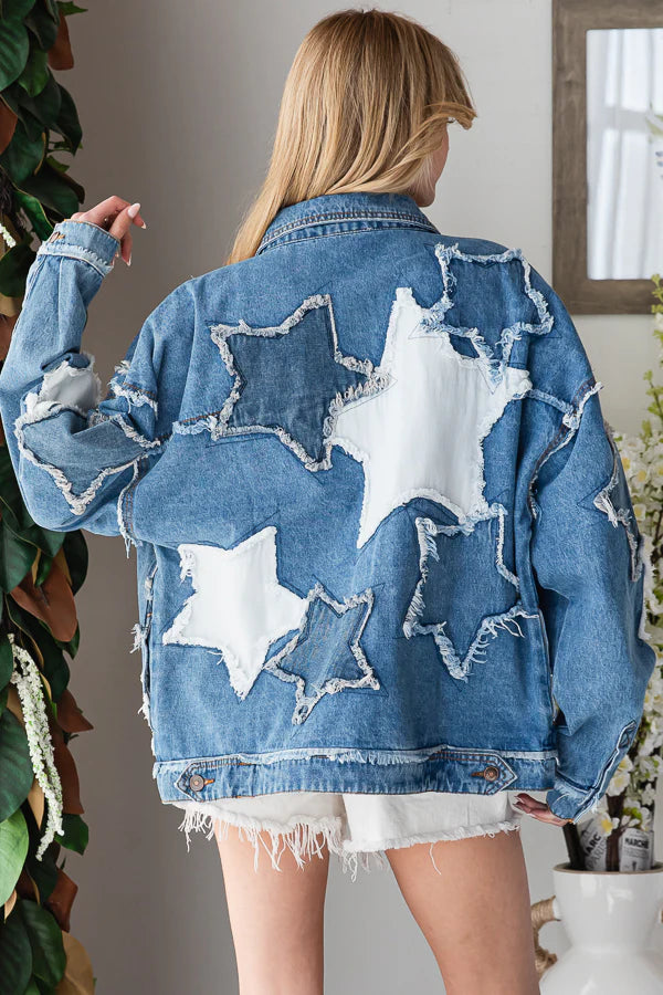 "Denim Superstar" Oversized Denim Jacket