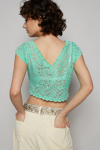 "Maeve" Belt Ivory in Green Florals