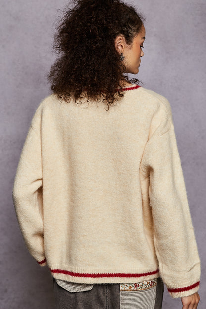 "Maine Event" Lobster Sweater in Cream