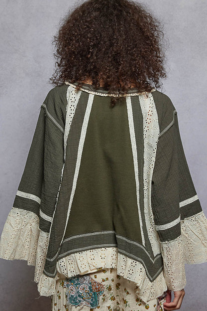 "Catalina" Lace Double Gauze Thermal Cotton Top