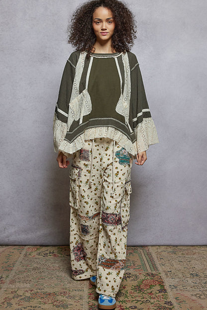 "Catalina" Lace Double Gauze Thermal Cotton Top