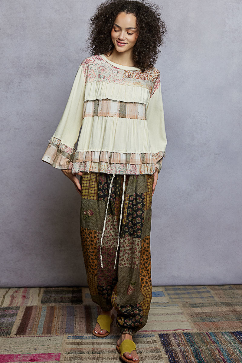 "Layla" Tiered Top in Cream