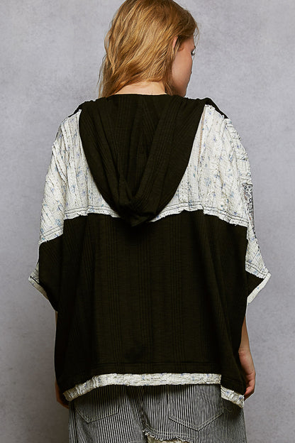 "Celestial Night" Applique Hoodie Top