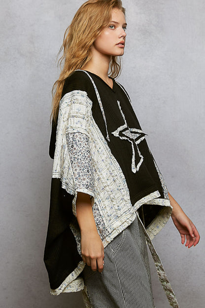 "Celestial Night" Applique Hoodie Top