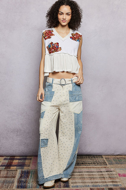 "Ellie" Beaded Embellished Belt in Ivory