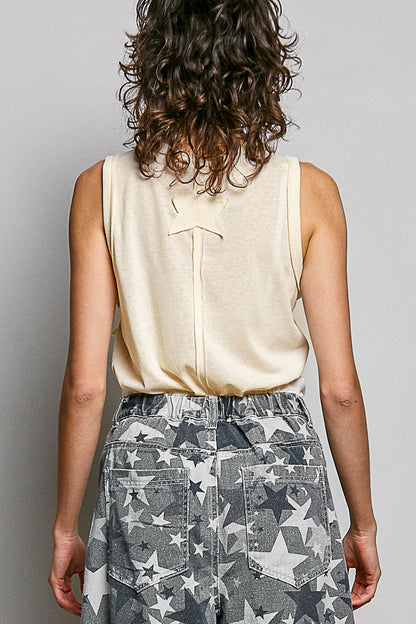 "Daystar" Star Applique Tank Top in Cream ⭐SALE⭐