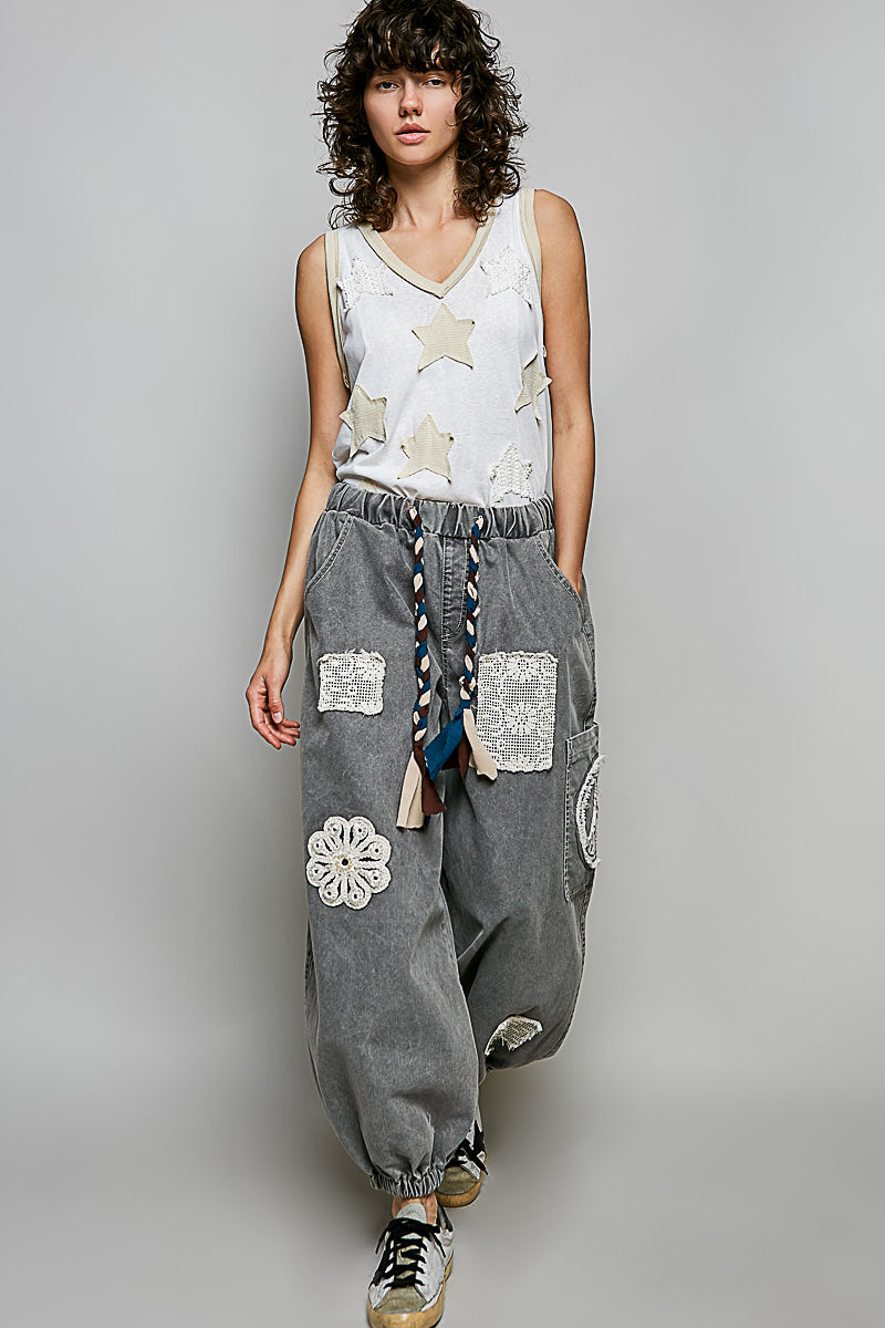 "Daystar" Star Applique Tank Top in Off White ⭐SALE⭐