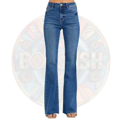 "Reggie" Dark Wash Stretch Bootcut Jeans