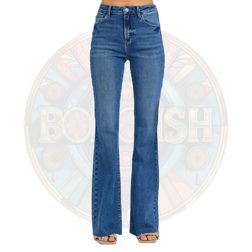 "Reggie" Dark Wash Stretch Bootcut Jeans