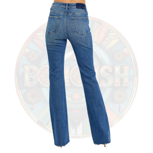 "Reggie" Dark Wash Stretch Bootcut Jeans