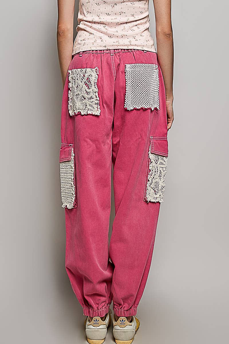 "Pink Joy" Cargo Pants Joggers in Hot Pink