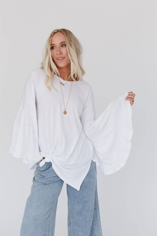 "Babe Truth" Bell Sleeve Modal Baseball Tee White