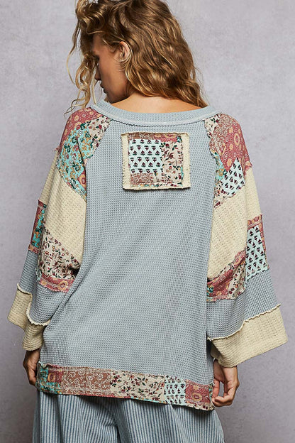 "All the Peace" Light Blue Thermal Peace Top