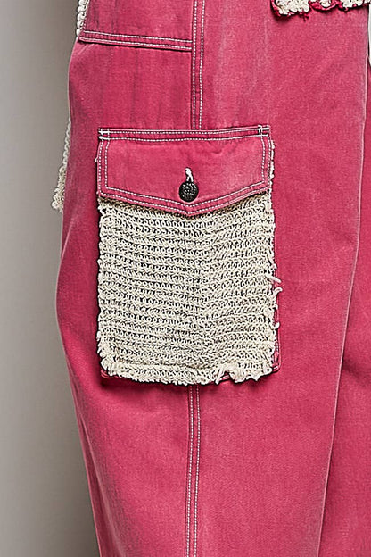 "Pink Joy" Cargo Pants Joggers in Hot Pink
