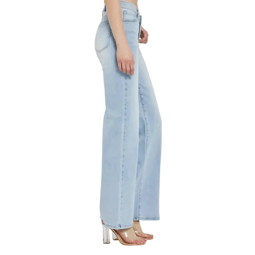 "Rickie Lee" Wide Leg V-Dipped Waist Jeans