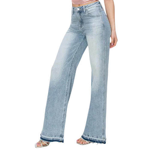 "Roxanne" High Rise Wide Leg Stretch Jeans