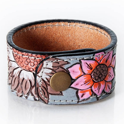 "Heart Cuff" Hand Tooled Leather Cuff
