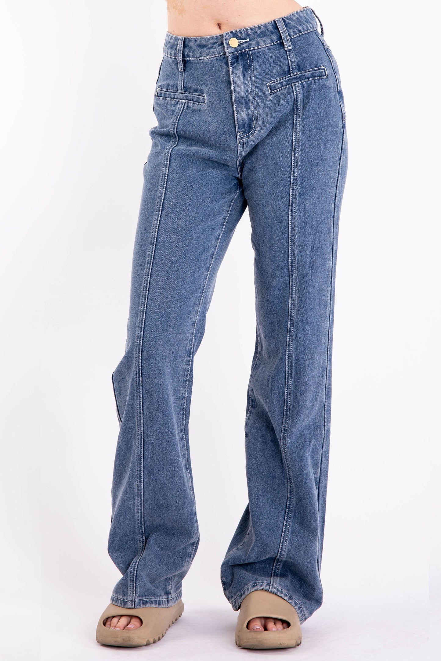 "Star Booty" Straight Leg Seamed Jeans