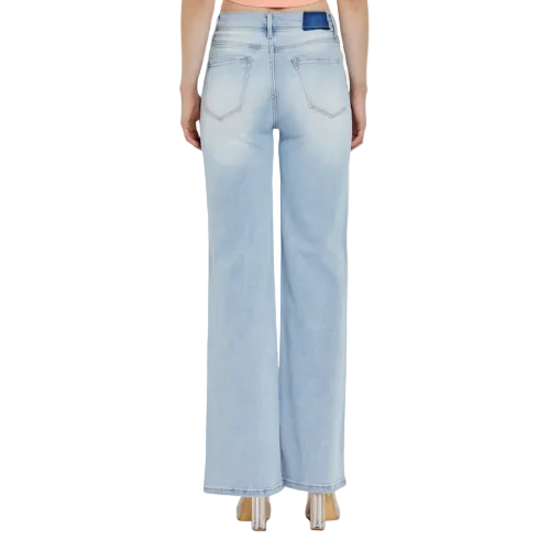 "Rickie Lee" Wide Leg V-Dipped Waist Jeans