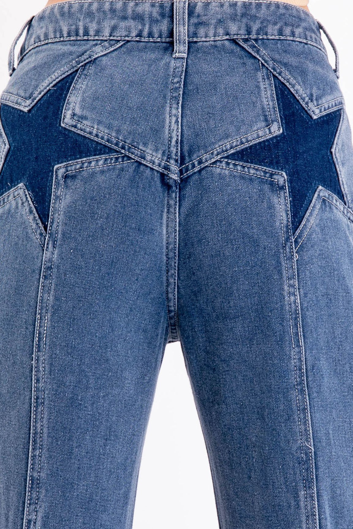 "Star Booty" Straight Leg Seamed Jeans