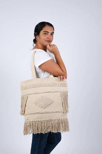 "Wanderer" Boho Shoulder Bag with Tassels