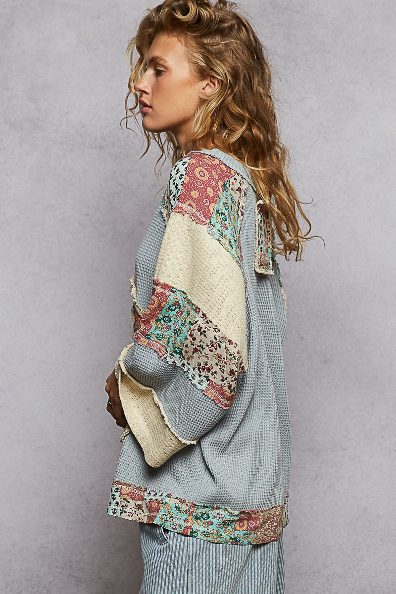 "All the Peace" Light Blue Thermal Peace Top