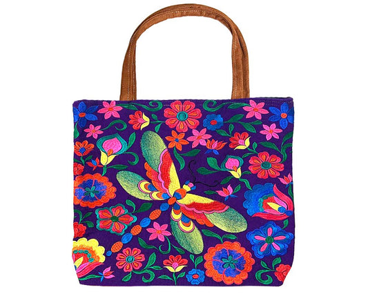 "Boho Dragonfly" Suede Purse Tote Bag