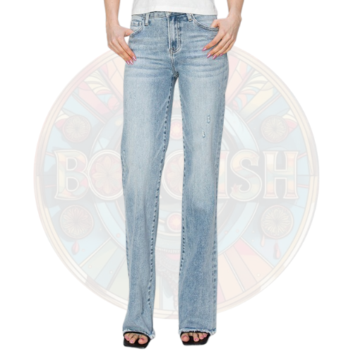 "Rosewater" Lt Wash Straight Leg Jeans Tall