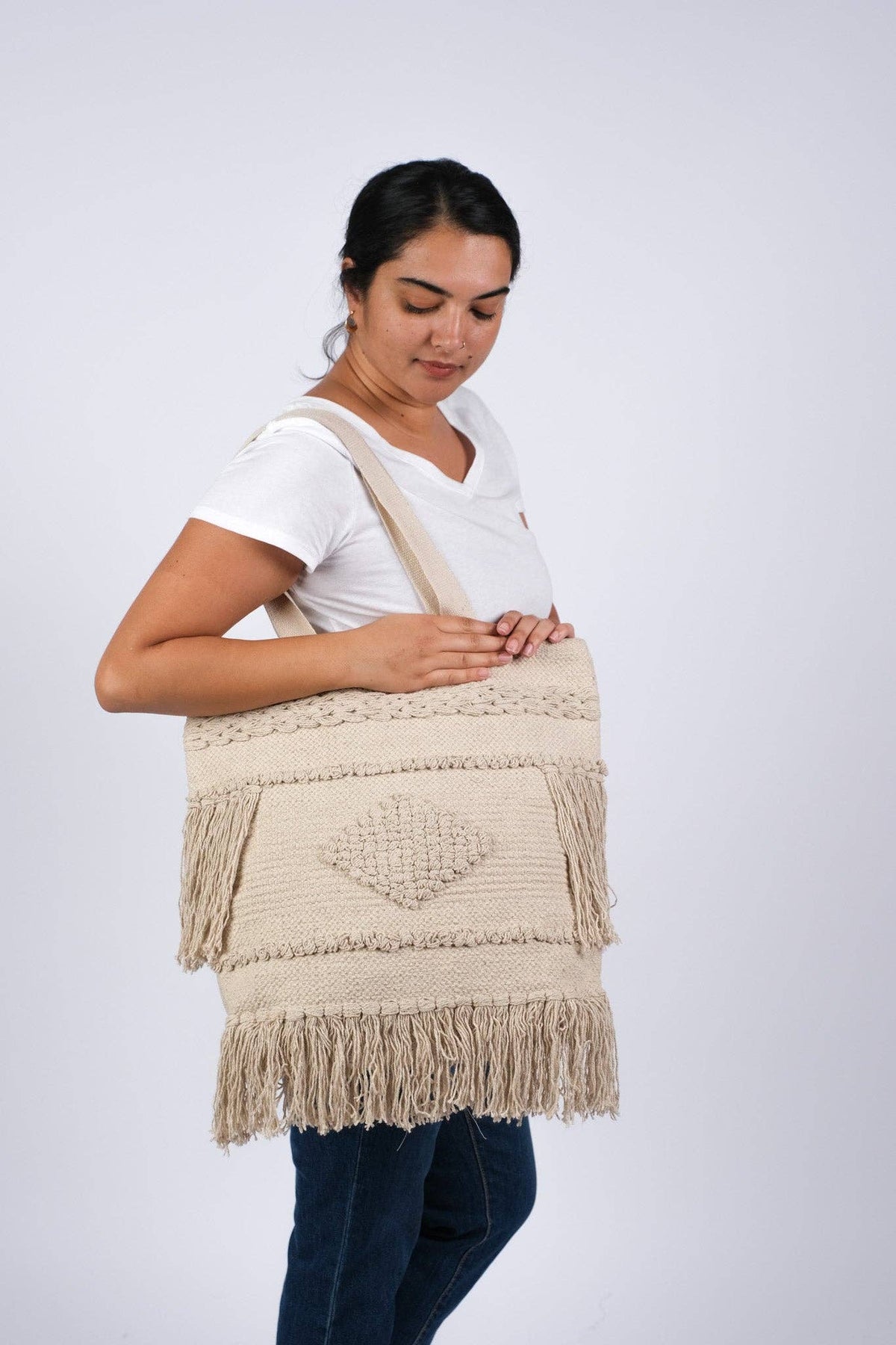 "Wanderer" Boho Shoulder Bag with Tassels