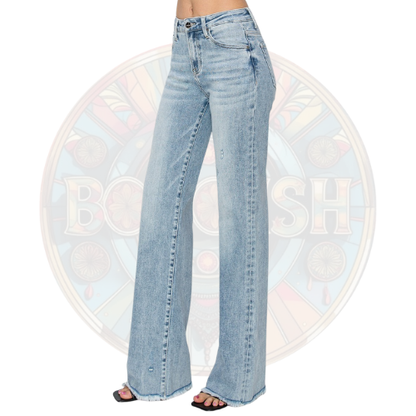 "Rosewater" Lt Wash Straight Leg Jeans Tall