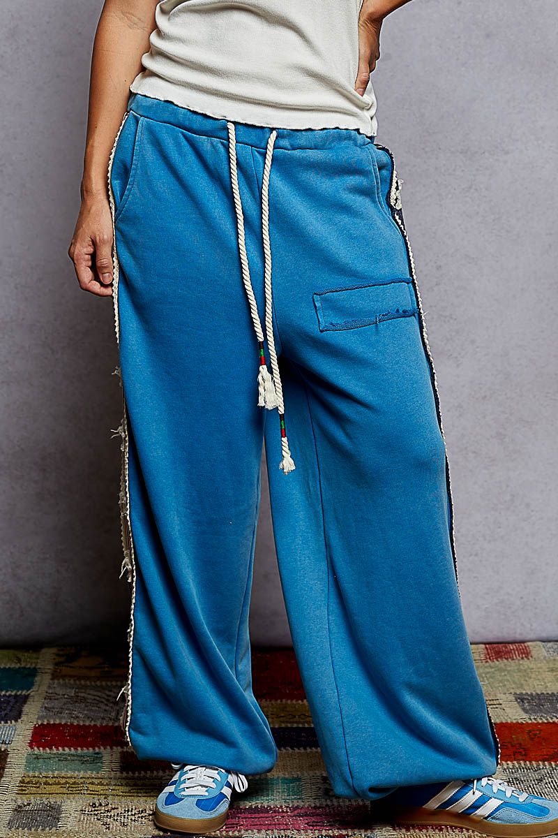 "Liberty Stripe" Track Pants in Cobalt Blue