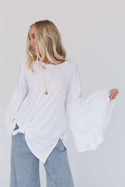 "Babe Truth" Bell Sleeve Modal Baseball Tee White
