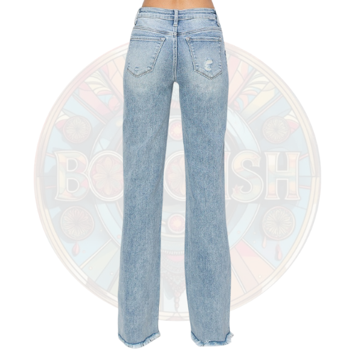"Rosewater" Lt Wash Straight Leg Jeans Tall