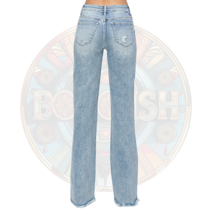 "Rosewater" Lt Wash Straight Leg Jeans Tall