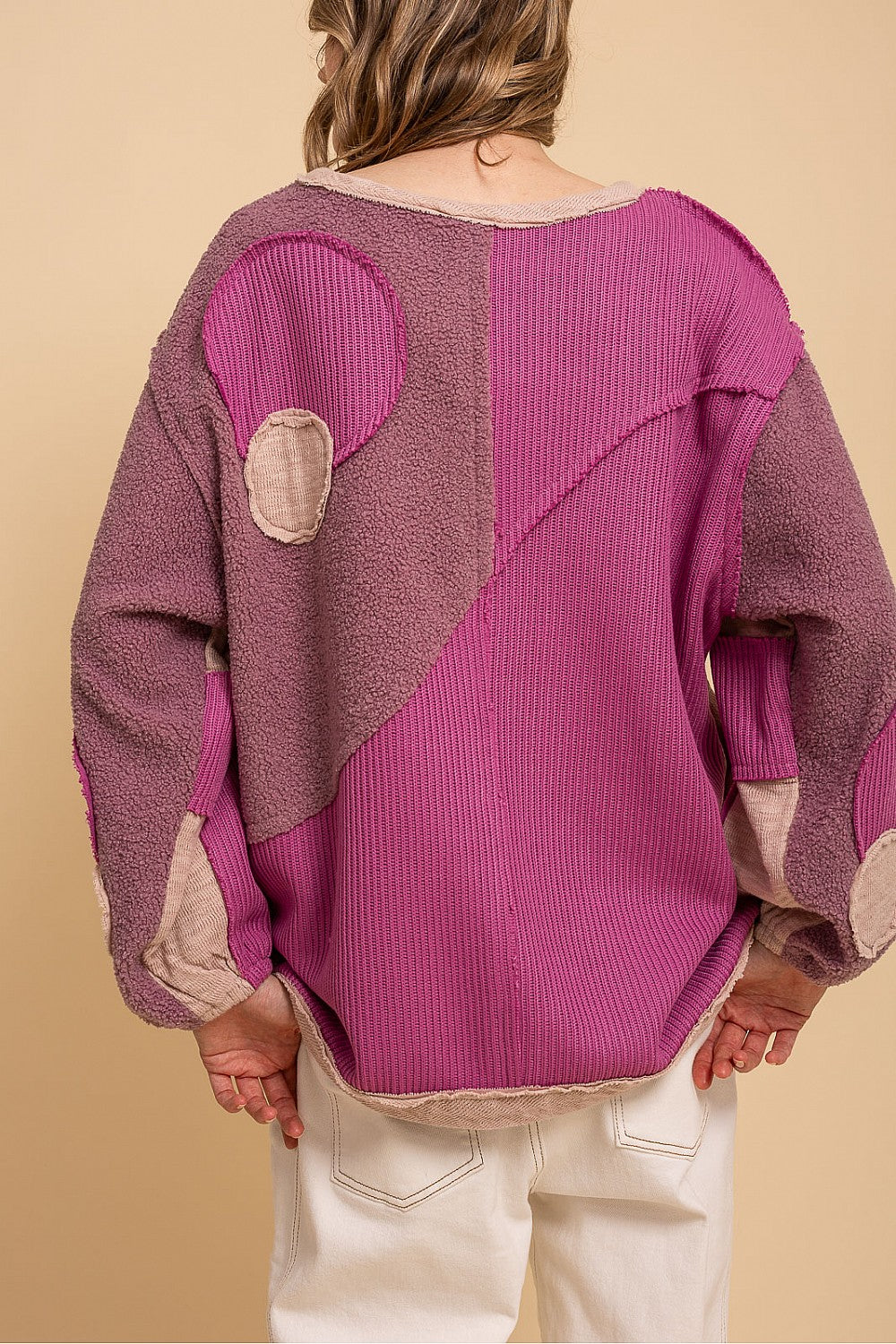 "Abalone" Textured Zip Up Shirt Jacket Pinks