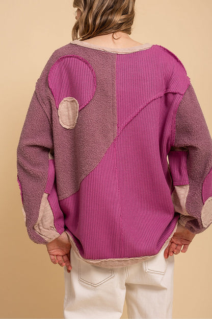 "Abalone" Textured Zip Up Shirt Jacket Pinks