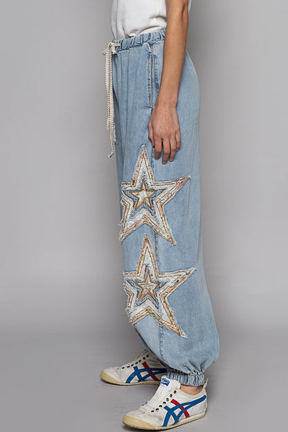 "FloJo" Star Joggers in Denim