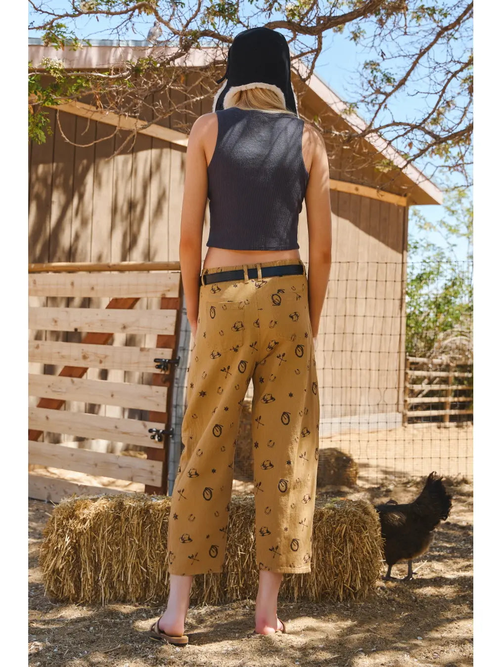 "Sweet Cowgirl" Caramel Brown Western Cropped Pants