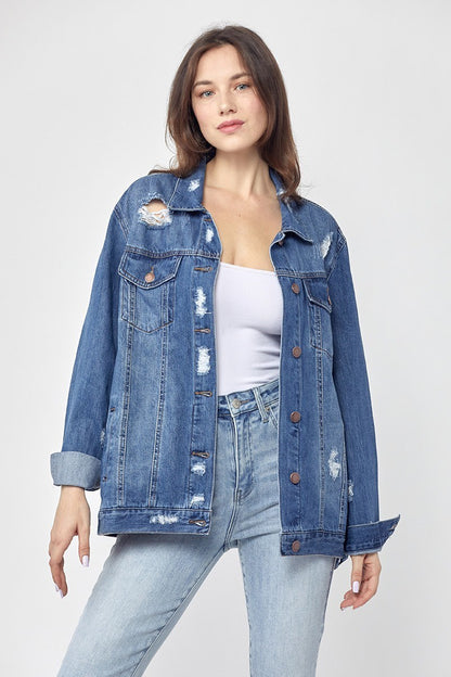 "Footloose" Loose Fit 90's Blue Denim Jacket