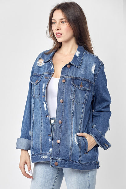 "Footloose" Loose Fit 90's Blue Denim Jacket