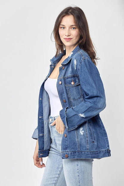 "Footloose" Loose Fit 90's Blue Denim Jacket
