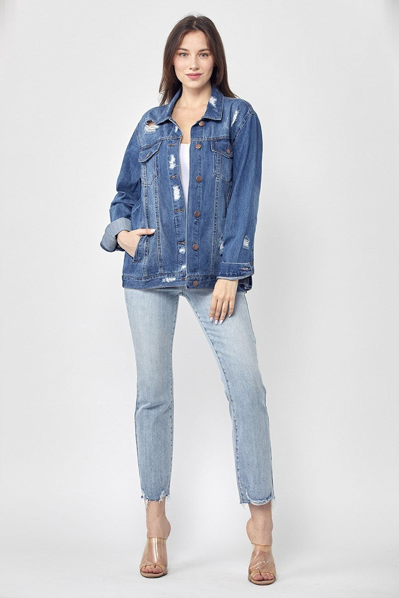 "Footloose" Loose Fit 90's Blue Denim Jacket