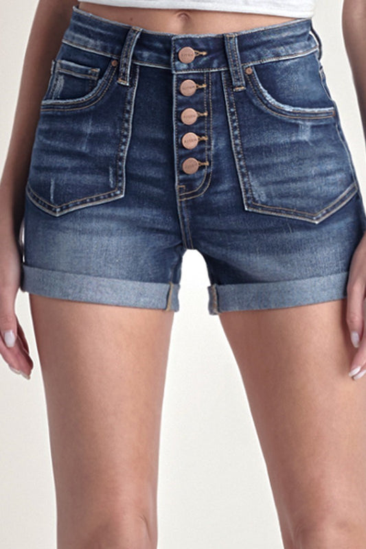 "Debs" Cuffed Denim Shorts