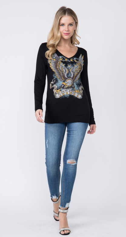 "American Spirit" Eagle Long Sleeve Jersey Tee